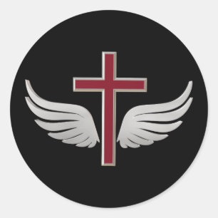 Christliches Kreuz Runder Aufkleber