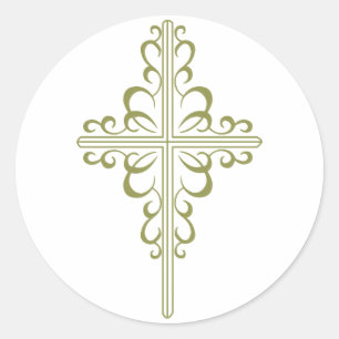 Christliches Kreuz Runder Aufkleber
