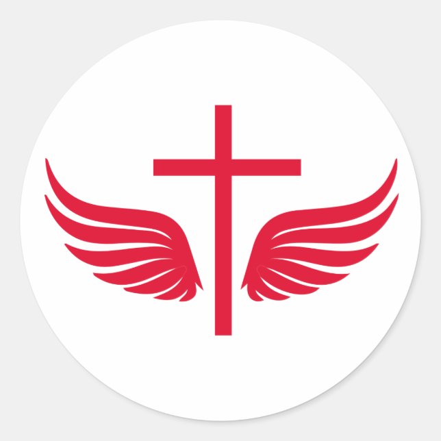 Christliches Kreuz Runder Aufkleber (Vorderseite)