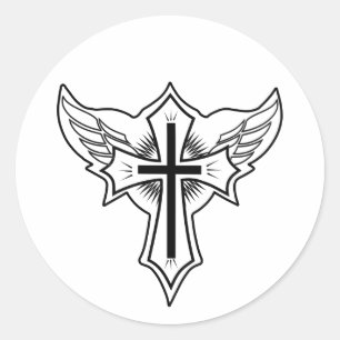 Christliches Kreuz Runder Aufkleber