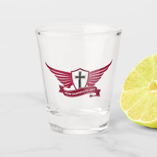 Christliches Kreuz Schnapsglas (Vorderseite)