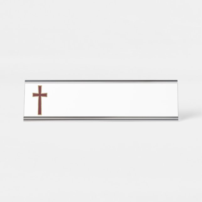 Christliches Kreuz Schreibtischnamensplakette (Vorderseite )