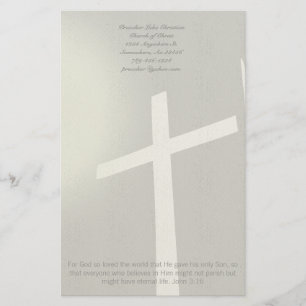 Christliches Kreuz-Schreibwaren Auf Grau Briefpapier