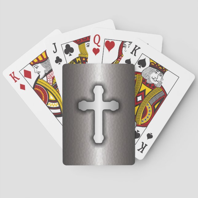 Christliches Kreuz (Stahl) Spielkarten (Rückseite)
