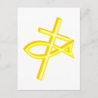 Christliches Kreuz und Fisch