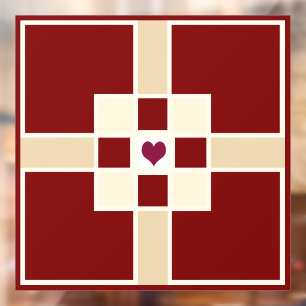 Christliches Kreuz und Herz Fensteraufkleber