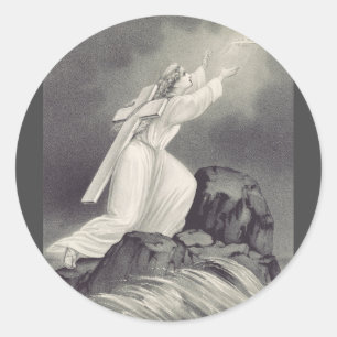Christliches Kreuz-und-Kronen-Symbol  Runder Aufkleber