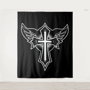 Christliches Kreuz Wandteppich