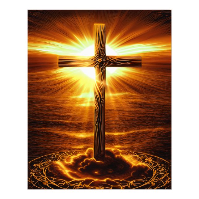 Christliches Kreuzficht Göttliche Geschenke Weihna Fotodruck (Vorne)