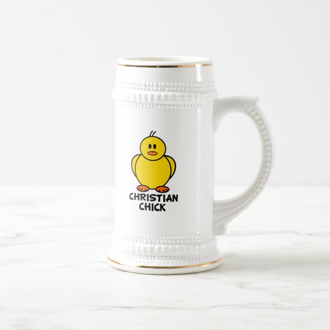 Christliches Küken Bierglas (Rechts)