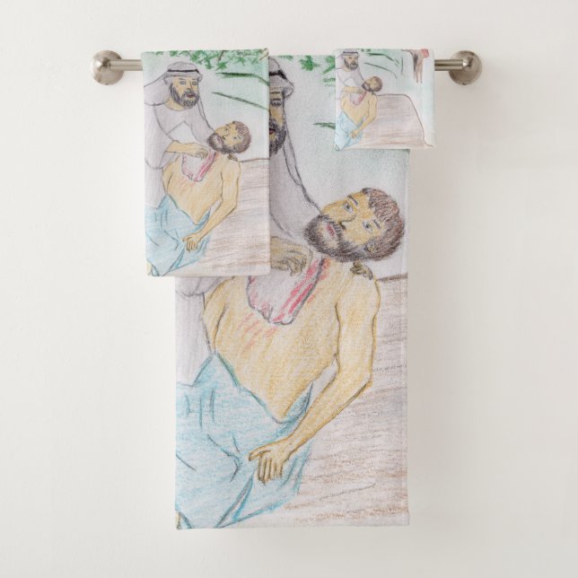Christliches Kunstwerk Das gute Samariter Badhandtuch Set (Insitu)