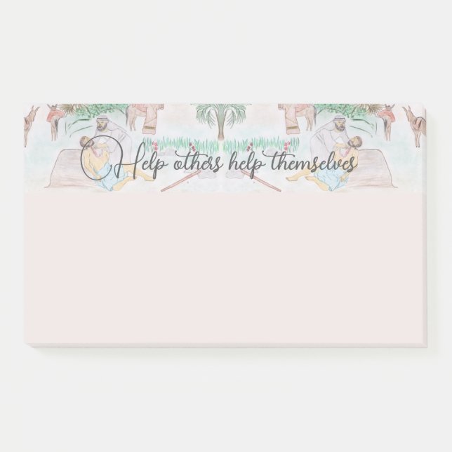 Christliches Kunstwerk Das gute Samariter Post-it Klebezettel (Vorderseite)