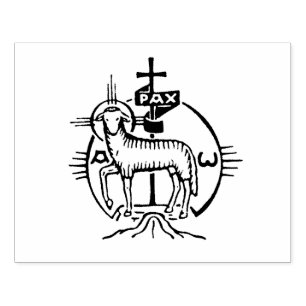 Christliches Lamm Gottes-Kreuzpax-Symbol Gummistempel