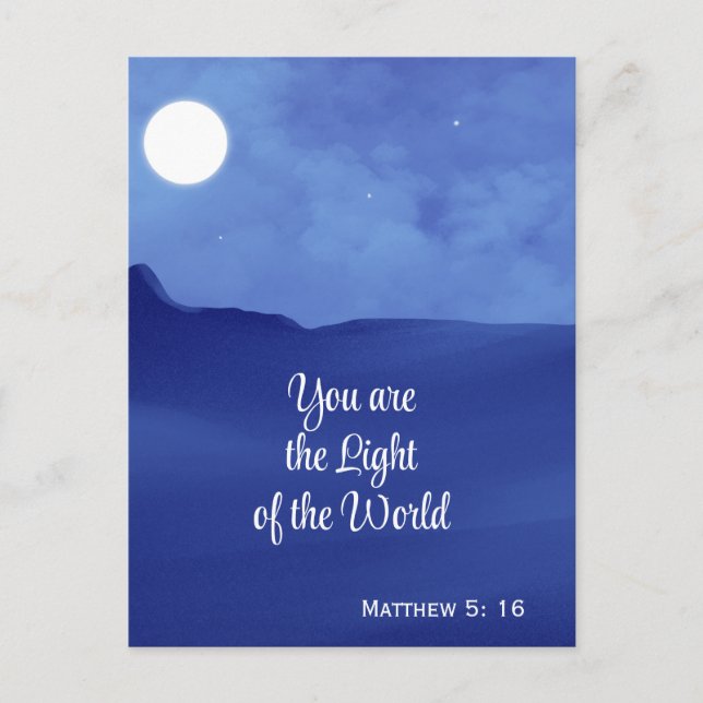 Christliches Licht der Welt Matthew 5 16 Postkarte (Vorderseite)
