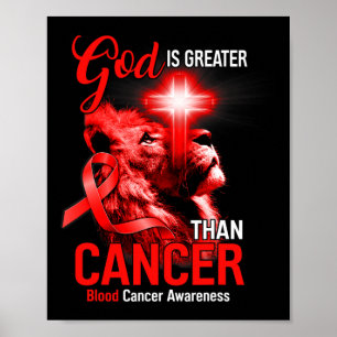Christliches Löwenkreuz Gott ist größer als Krebs  Poster