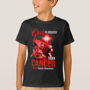 Christliches Löwenkreuz Gott ist größer als Krebs T-Shirt