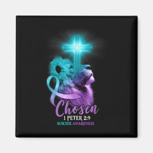 Christliches Löwenkreuz religiöser Bibelvers Selbs Magnet
