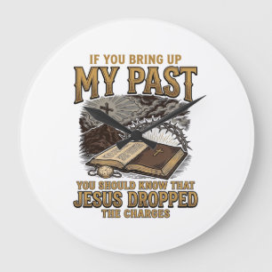 Christliches Mein Jesus hat die Anklage fallen gel Große Wanduhr