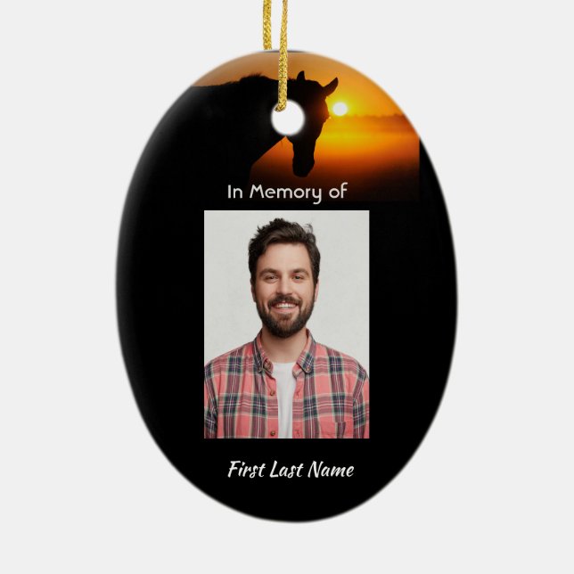 Christliches Memorial Foto Gebet Pferd Western Keramik Ornament (Hinten)