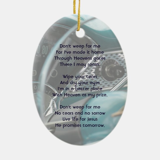 Christliches Memorial Keepake Antike Autos Auto Keramik Ornament (Hinten)