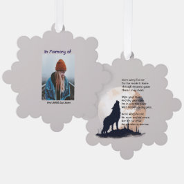 Christliches Memorial Lone Wolf Howling Tier Ornament Karte
