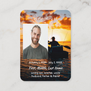 Christliches Memorial Pocket Card Kajak Sport Visitenkarte