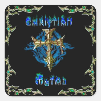 Christliches Metall Quadratischer Aufkleber