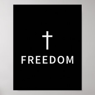 Christliches Minimales Kreuz Freiheit Religiös Mod Poster