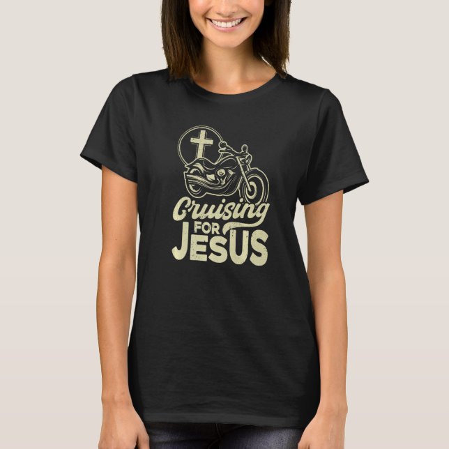 Christliches Motorradfahren für Jesus Fait T-Shirt (Vorderseite)