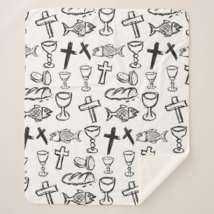 Christliches Muster Sherpadecke