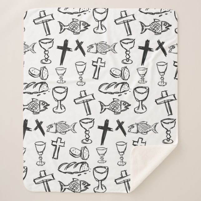 Christliches Muster Sherpadecke (Vorderseite)