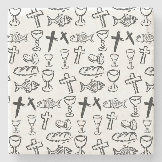Christliches Muster Steinuntersetzer (Vorderseite)