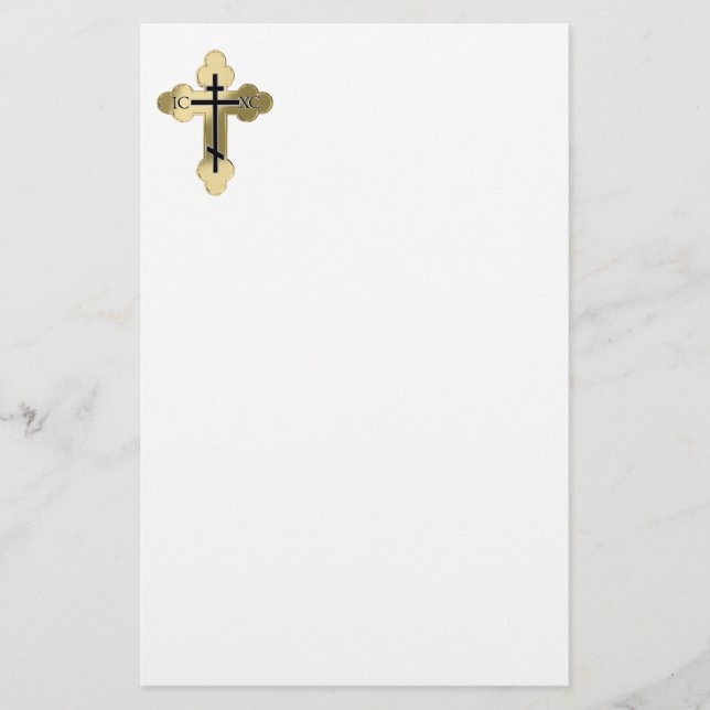 Christliches orthodoxe Kreuz Briefpapier (Vorderseite)
