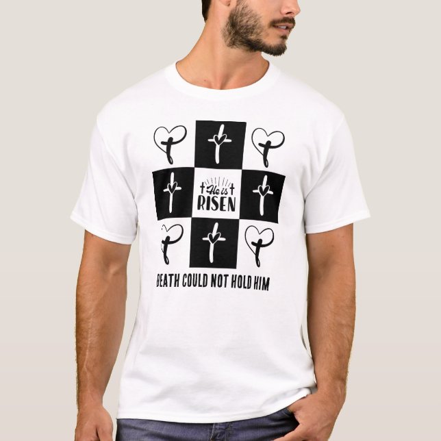 Christliches Oster, DAS ER RISEN IST, geprüft T-Shirt (Vorderseite)
