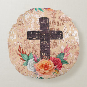 Christliches Osterfest Jesus Baptist katholische L Rundes Kissen