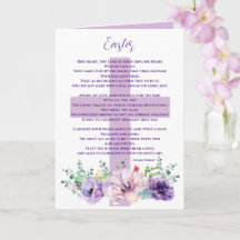 Christliches Ostergedicht Purple Blumen & Cross