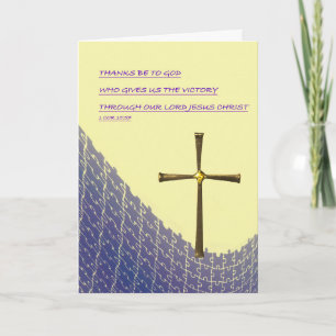 Christliches Osterkarte mit leerem goldenen Kreuz Karte