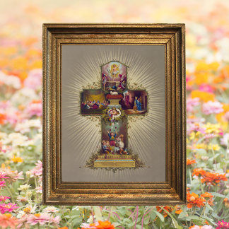 Christliches Osterkreuz Auferstehung Jesus Christu Poster
