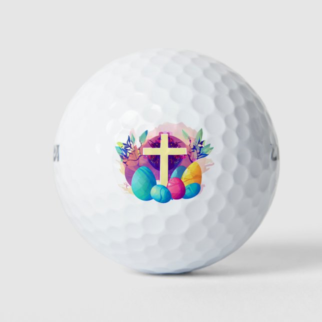 Christliches Osterkreuz Golfball (Vorderseite)