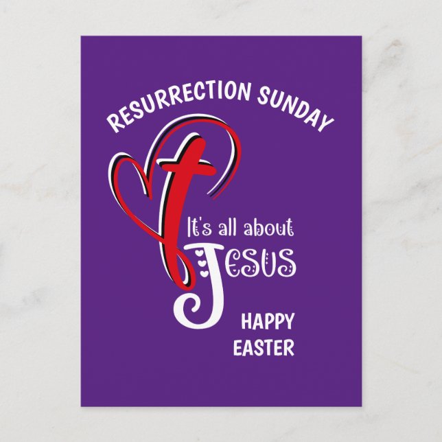 Christliches Ostern ALLES ÜBER JESUS-Auferstehung Postkarte (Vorderseite)