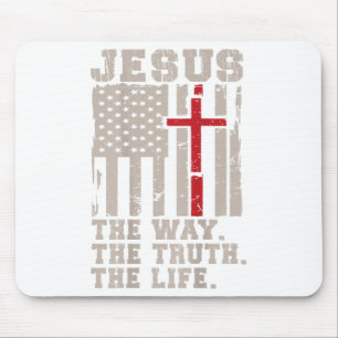 Christliches Patriotic Jesus Way Wahrheit Leben Am Mousepad