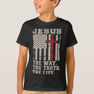 Christliches Patriotic Jesus Way Wahrheit Leben Am T-Shirt