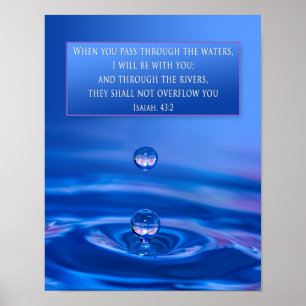 CHRISTLICHES PLAKAT - JESAJA-43:2 - Wasser