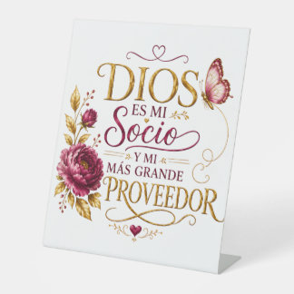 Christliches Podestschild | Gott ist mein Partner Sockelschild