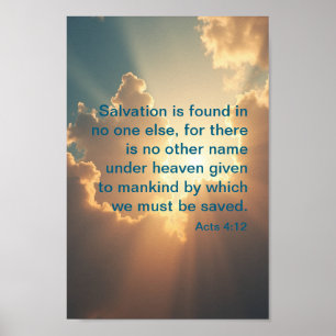Christliches Poster   Akt 4:12 "Keine andere Bezei