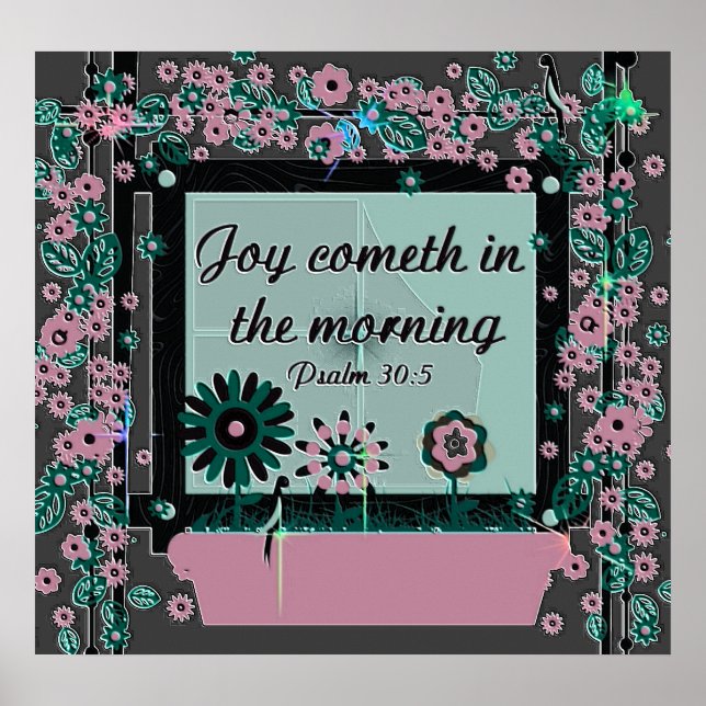 Christliches Poster mit Bibelverse Psalm 30:5 (Vorne)