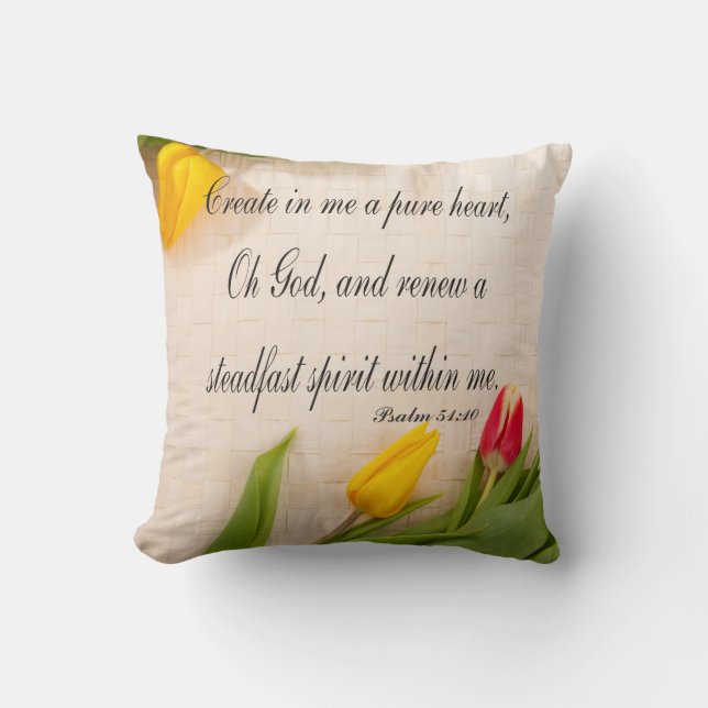 Christliches Psalm-Kissen, Psalm-51:10 Kissen (Vorderseite)