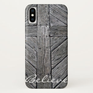 Christliches queres rustikales hölzernes Monogram Case-Mate iPhone Hülle