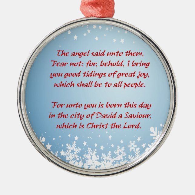 Christliches religiöses Weihnachtsgeschichteluke-2 Ornament Aus Metall (Vorne)