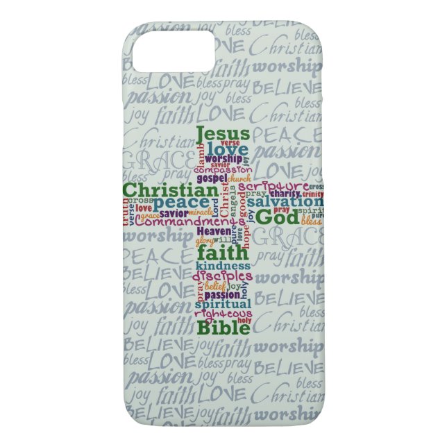Christliches Religiöses Wortkreuz Case-Mate iPhone Hülle (Rückseite)